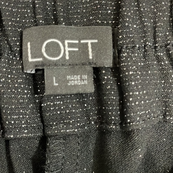 NWOT LOFT Pull On Tapered Pants In Black Shimmer L - Picture 14 of 16